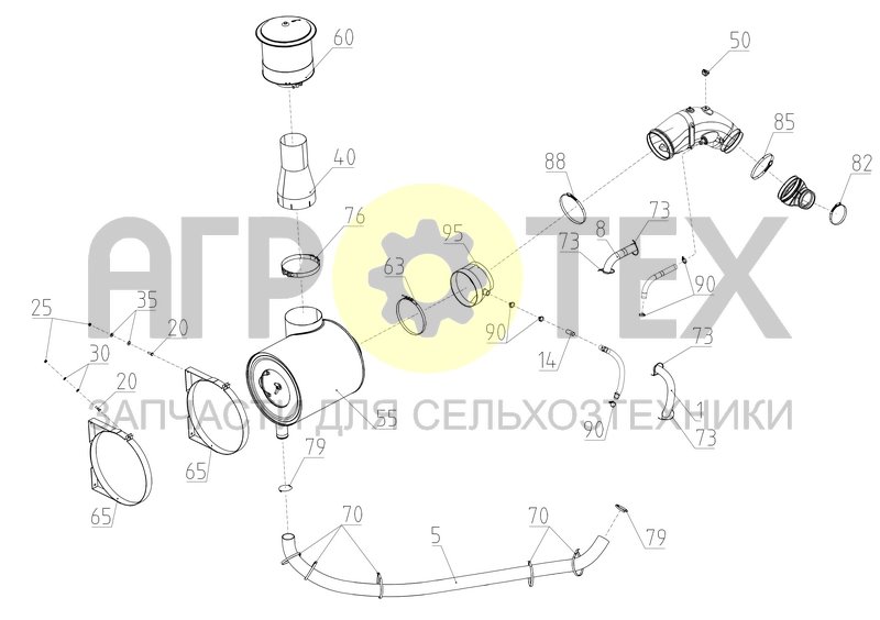 Чертеж Установка фильтра воздушного (2650.05.00.300)